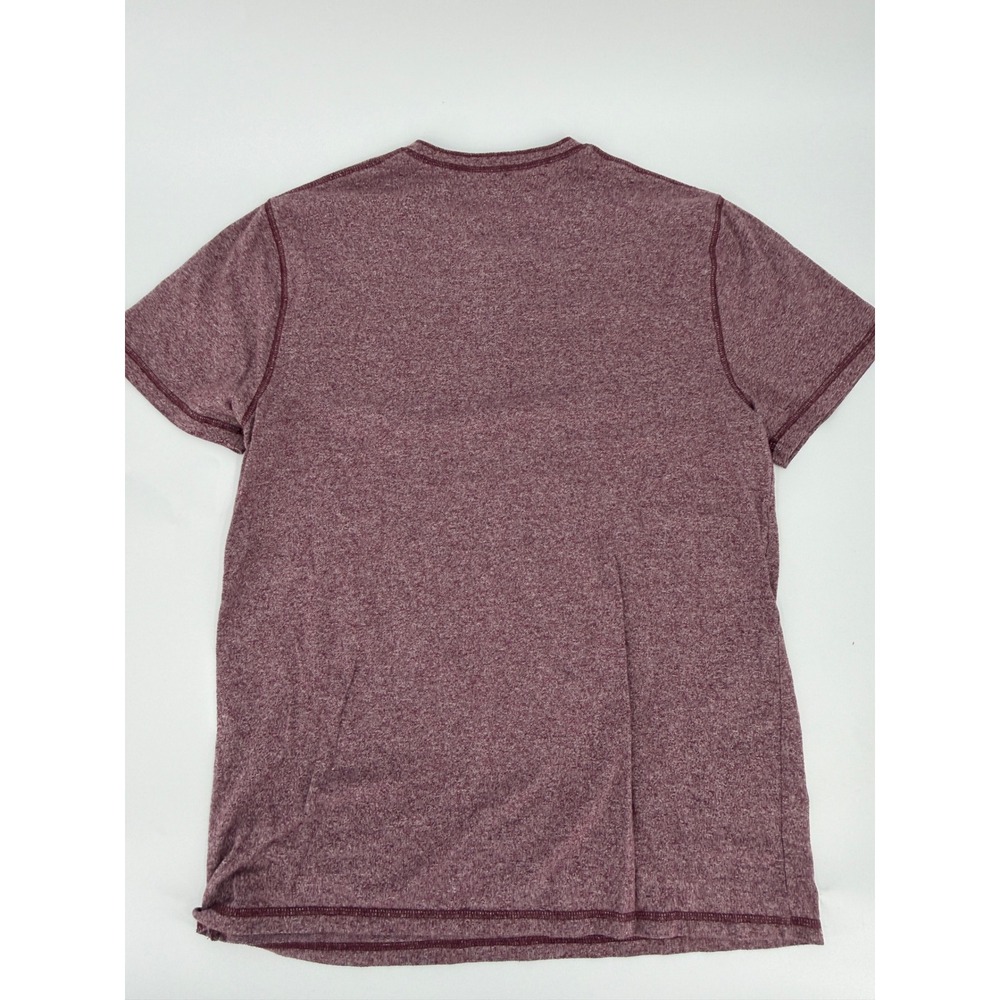 Old Navy Henley Shirt Short Sleeve Modern Mens Large Burgundy Heather Red Soft - Picture 2 of 4